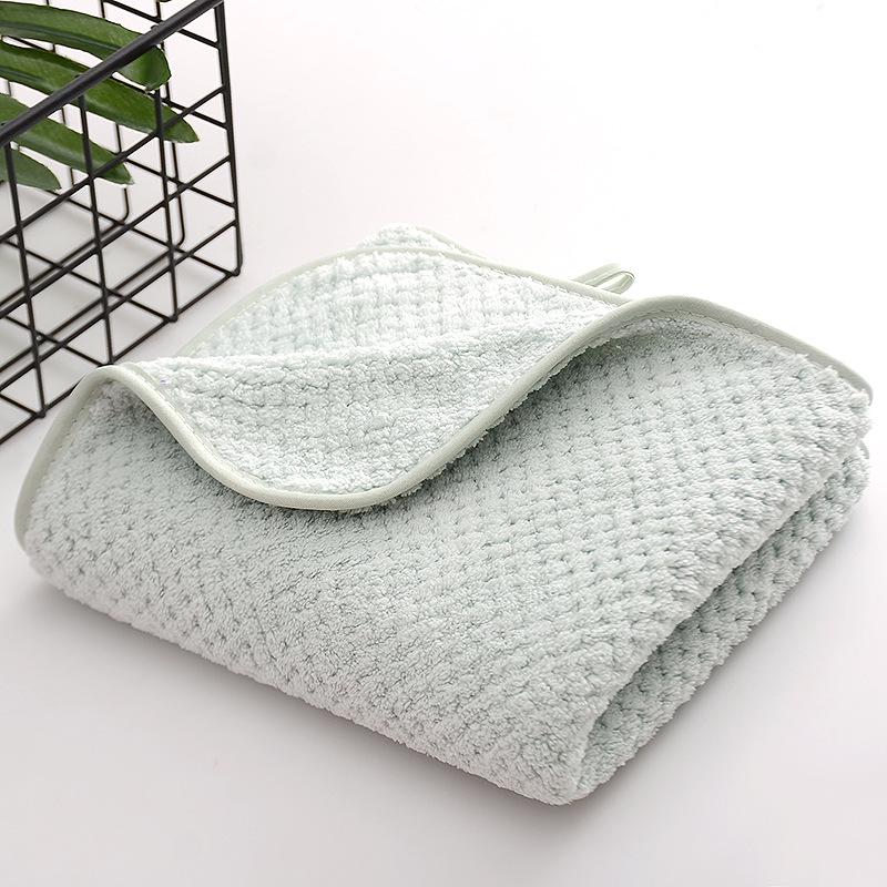 Soft Absorbent Warp-Knit Coral Fleece Towel with Thin Stripes - Thickened Face Wash Towel with Customizable Logo