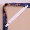 4 Pcs White Bed Sheet Mattress Cover Blankets Grippers Clip Holder Fasteners Elastic Set
