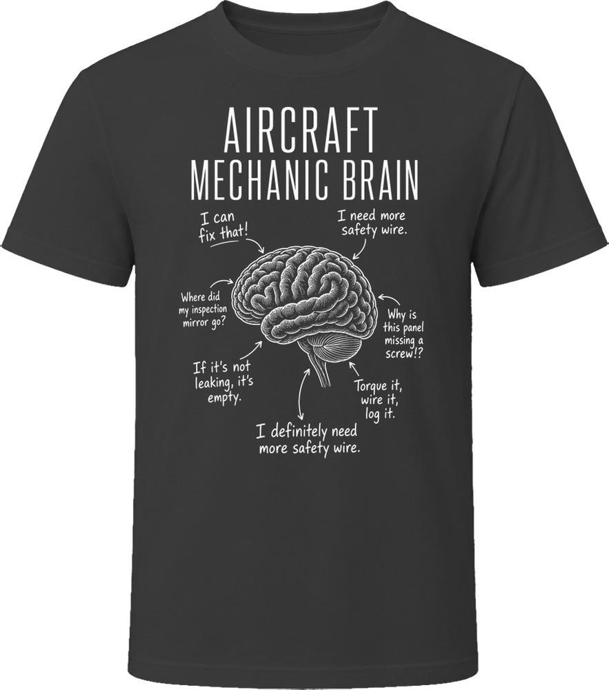 Aircraft Mechanic Brain Funny Aviation Tech T Shirt