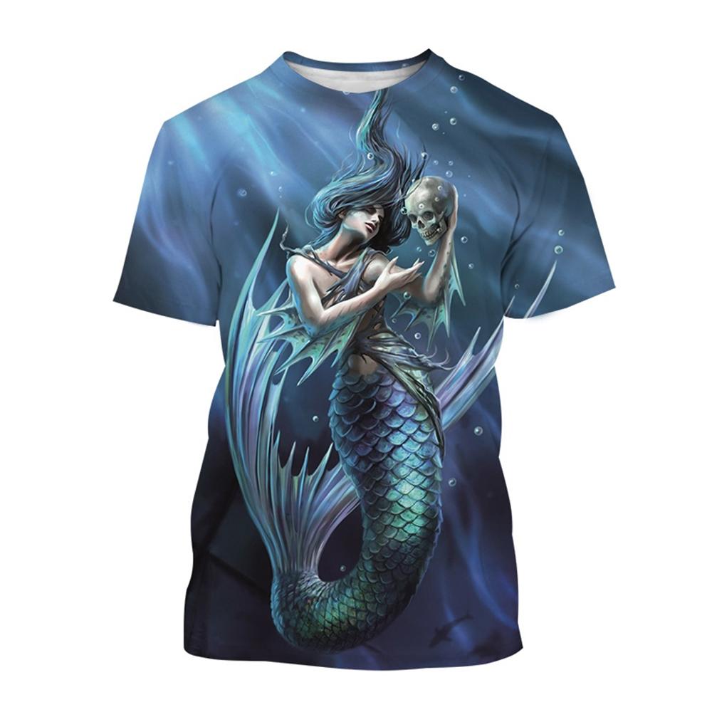 Сексуальная русалка 3D принт повседневные футболки Ocean Girl мода мужские женские повседневные уличные футболки Harajuku хип-хоп уличные детские футболки топы