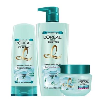 L'Oreal Увлажняющий набор для ухода за волосами с гиалуроновой кислотой, 3 предмета