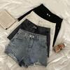 Брюки Классические и минималистичные модные универсальные женские летние рваные свободные с высокой талией тонкие широкие джинсовые шорты A Word индивидуальность