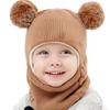 Doitbest Baby Boy Beanie Protect Neck Solid Windproof Winter Child Infant Knit Hat Triated warm Fleece Kids Girls Earflap Hats