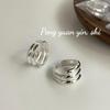 SuChuang S925 Sterling Silver Multi-layer Wide Band Ring - Women's Stylish High-end Cold Style Versatile Index Finger Accessory