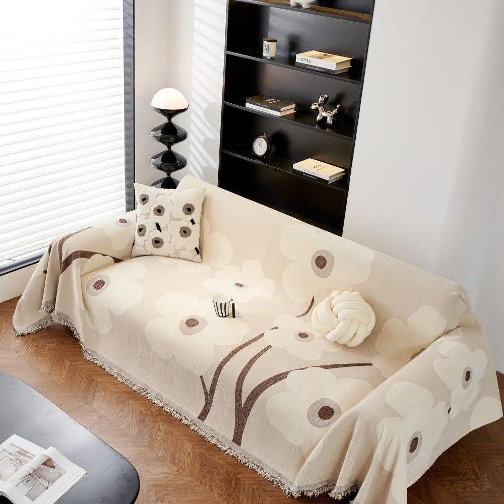 Black White Lines Couch Covers Luxury Sofa Cover Cloth Slipcover Non-Slip Cloth Sofa Cushion Blanket Decorative Dust Cover