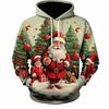 Funny Santa Claus Print Men's Hoodies Autumn and Winter New Oversized Sweatshirts Fashion 3D Christmas Top Unisex X'mas Clothing