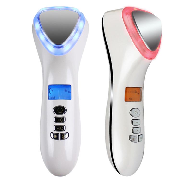 Бытовое импортное устройство для горячего и холодного лица, массажное устройство, импортное устройство EMS, многофункциональное косметическое устройство с цветным освещением