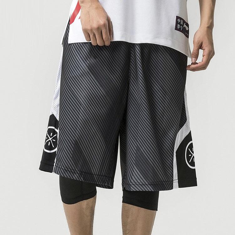 Li-Ning Мужские повседневные спортивные шорты Way Of Wade пятидюймовые, черные, AAPP281-1