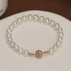 Magnetic Buckle Micro Inlaid Natural Freshwater Pearl Bracelet Versatile Bracelet Gift