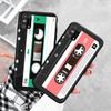 Black Case for Xiaomi Redmi 13C Note 9 iPhone XR 7 8 14 15 11 12 13 X XS Pro Max Samsung A25 S23 S24 FE Ultra Plus Cassette Tape