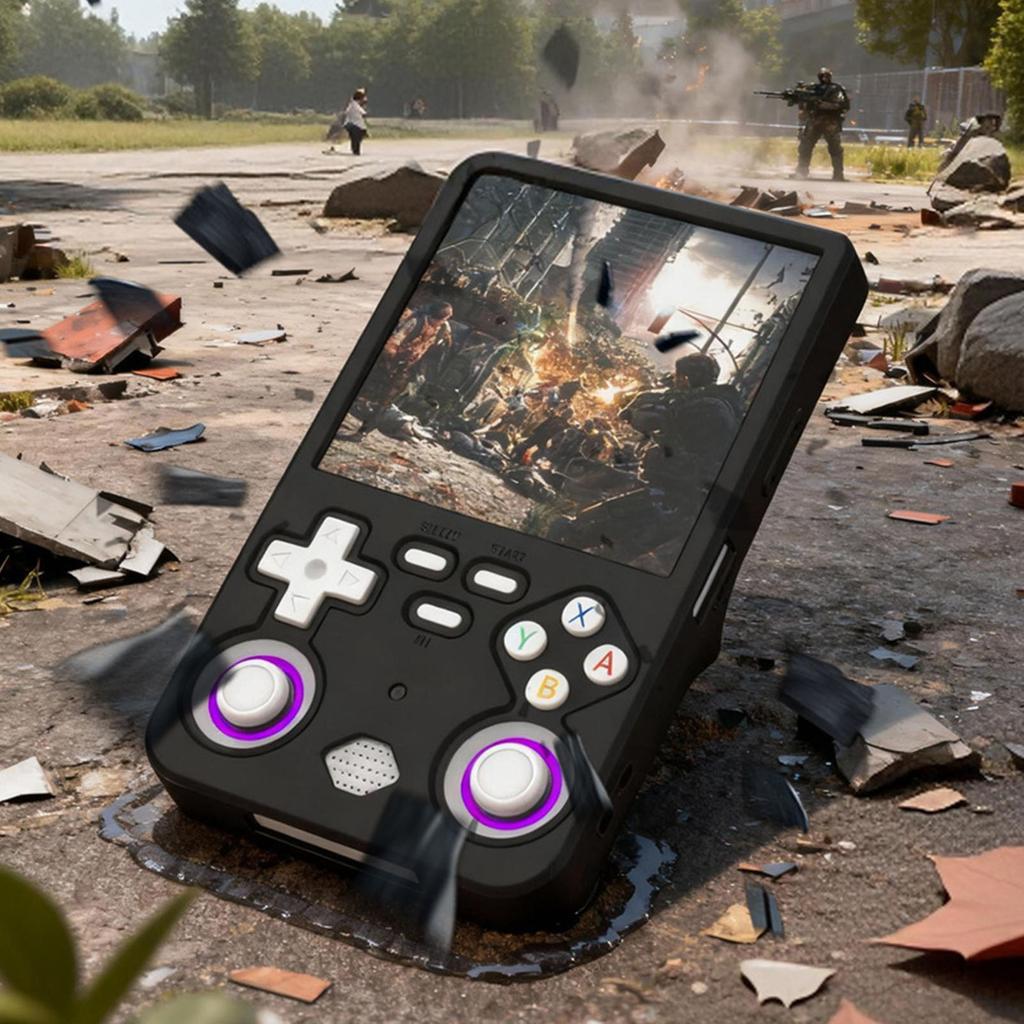 Силиконовый защитный чехол для игровой консоли R36 Ultra от царапин и падений - Черный чехол для переноски с ремешком для мужчин и женщин