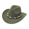New Tibetan top hat gem chain accessories felt hat western cowboy hat performance dance retro jazz hat