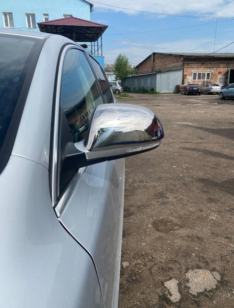 Накладки не зеркала (2 шт, нерж) OmsaLine - Итальянская нержавейка для Skoda Superb 2009-2015 гг