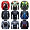 Summer Sports Tight Fitting Clothes for Men Elastic Breathable Running Fitness T Shirt Quick Drying Basketball Training Long Sleeves T Shirts