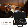 17-Key B-Flat Clarinet Set for Students, Professional B-Flat Clarinet, Includes BB Cleaning, Cross Reeds, and Driver Box (Black)