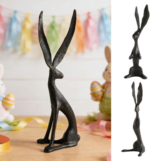 Современная статуэтка кролика из смолы, стоящая фигурка кролика, настольная пасхальная скульптура для стола, шкафа, книжной полки, прилавка, домашнего бара, офиса.