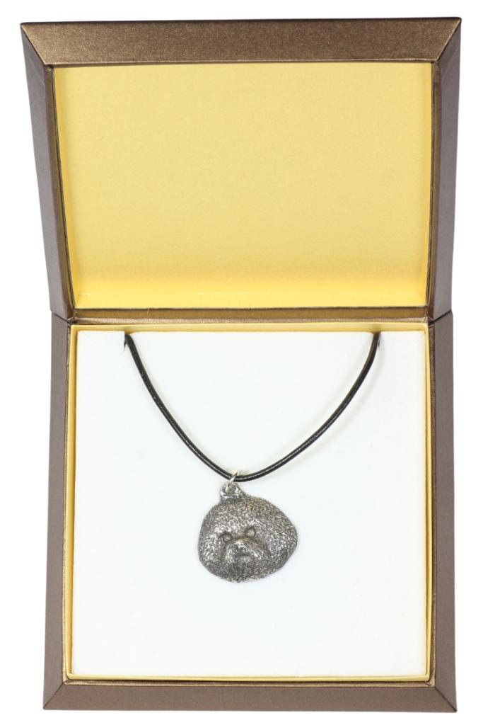 Bichon Frise, Bichon Tenerife, Bichon a poil frise – Dog necklace in gift box, silver-plated locket for dog fan | Art-Dog