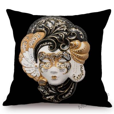 Venice Masquerade Mask Fashion Venetian Masks Art Sofa Pillowcase Linen Beauty Store Girl Room Decoration Pillow Cushion Cover