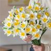 3/5 Pack Artificial Daffodil Swags Plastic Faux Narcissus Flower Bundle for Home Decor