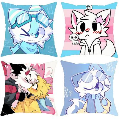 Мультяшная Наволочка F-Furry F-fandom Удобная Двусторонняя Наволочка Идеально Подходит для Автомобиля Дивана Спальни и Других Мест