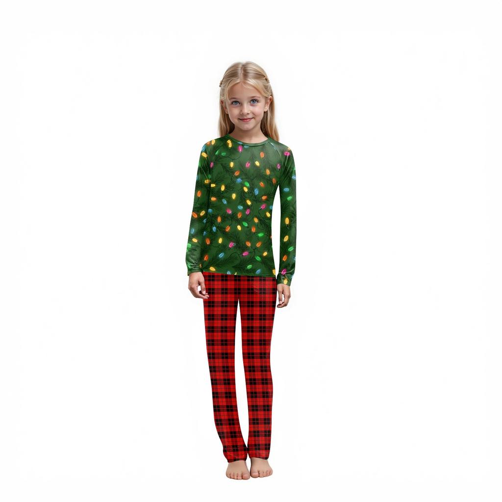 Christmas Prints Family Matching Long Sleeve Tops+Pants Set Family Matching Sets