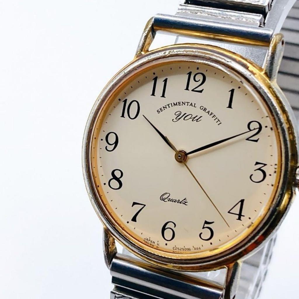 Used 407 ORIENT Ladies Watch Quartz Working Gold