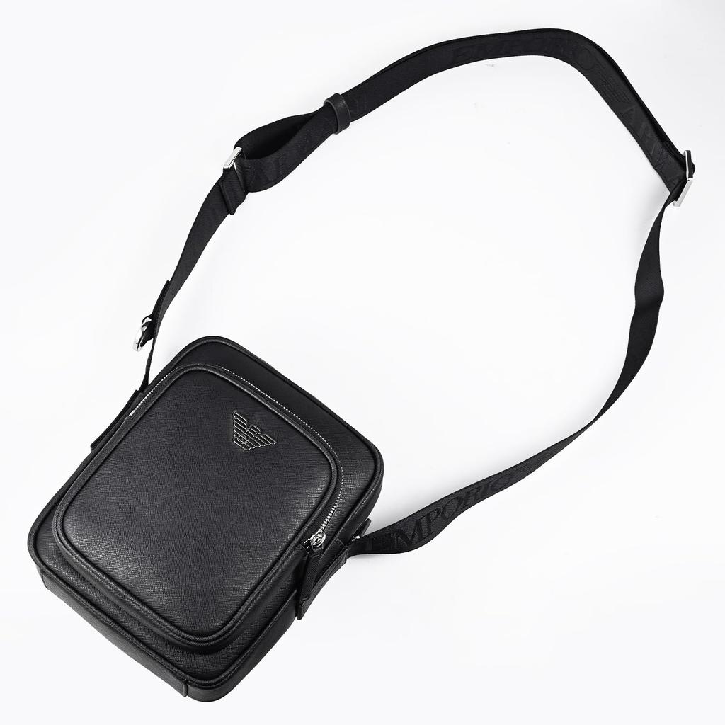 Emporio Armani Eagle Plate Shoulder Bag, Men's, Black, Y4M387, Y138E, 81072 [Used]