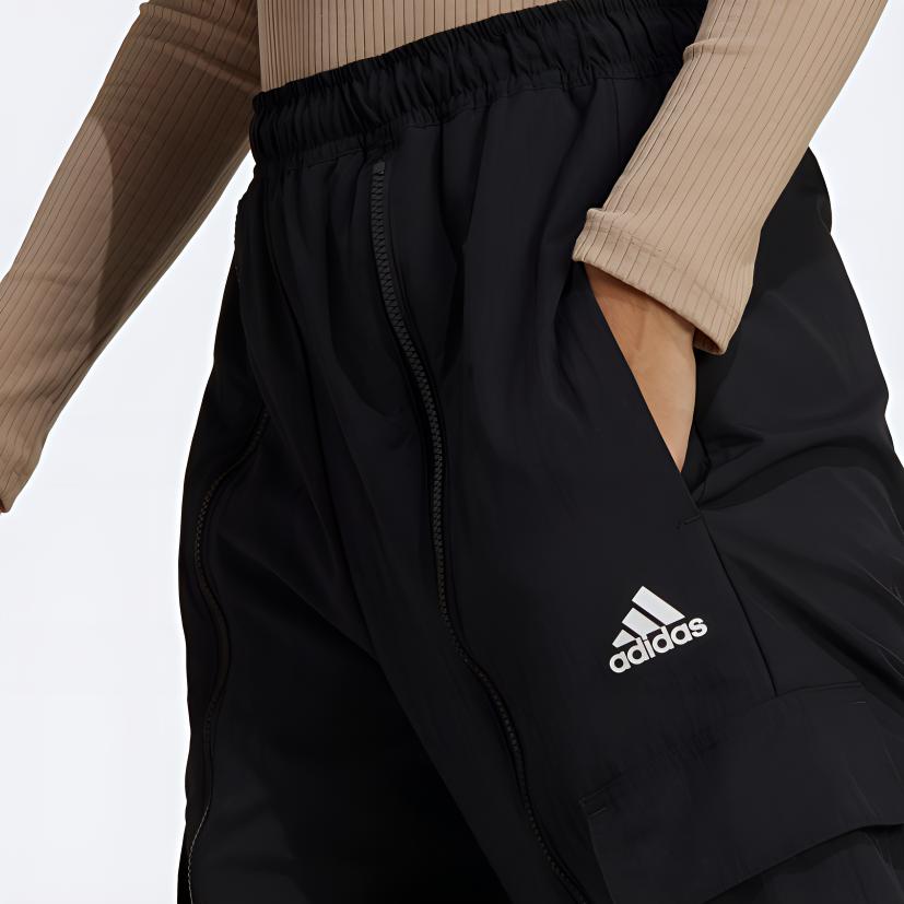 adidas Спортивные брюки с логотипом и буквенным принтом, женские, черные, IC6628