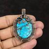 Тибетский бирюзовый медный кулон, медная проволока, кулон, кулон с драгоценным камнем, бирюзовый ювелирный подарок для мамы, ювелирные изделия ручной работы из проволоки