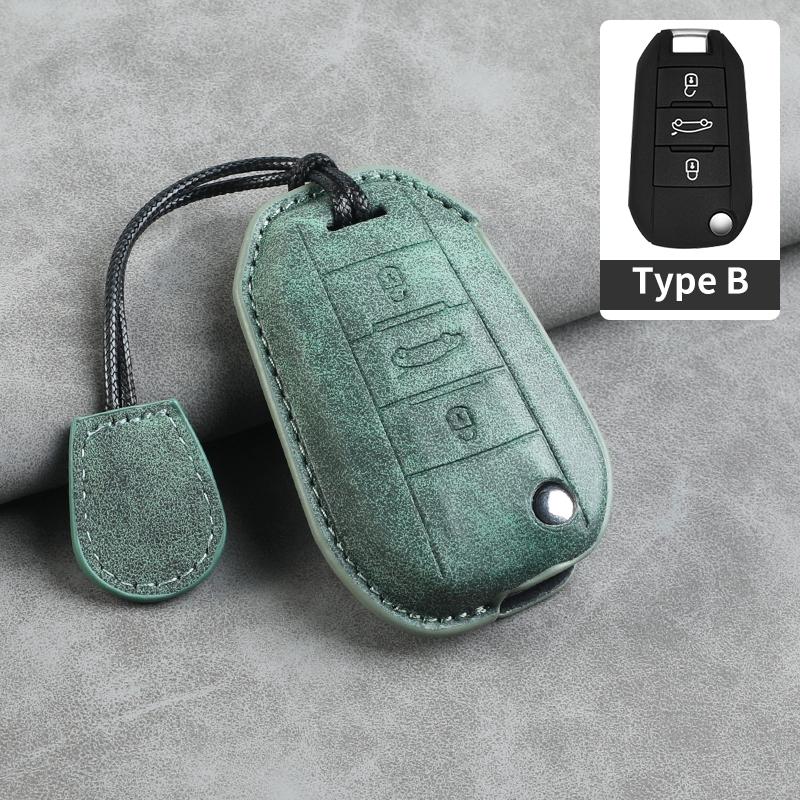Leather Car Flip Key Case Cover for Peugeot 208 308 408 508 2008 3008 4008 5008 306 407 807 for Citroen C1 C3 C4 CACTUS C6 C8