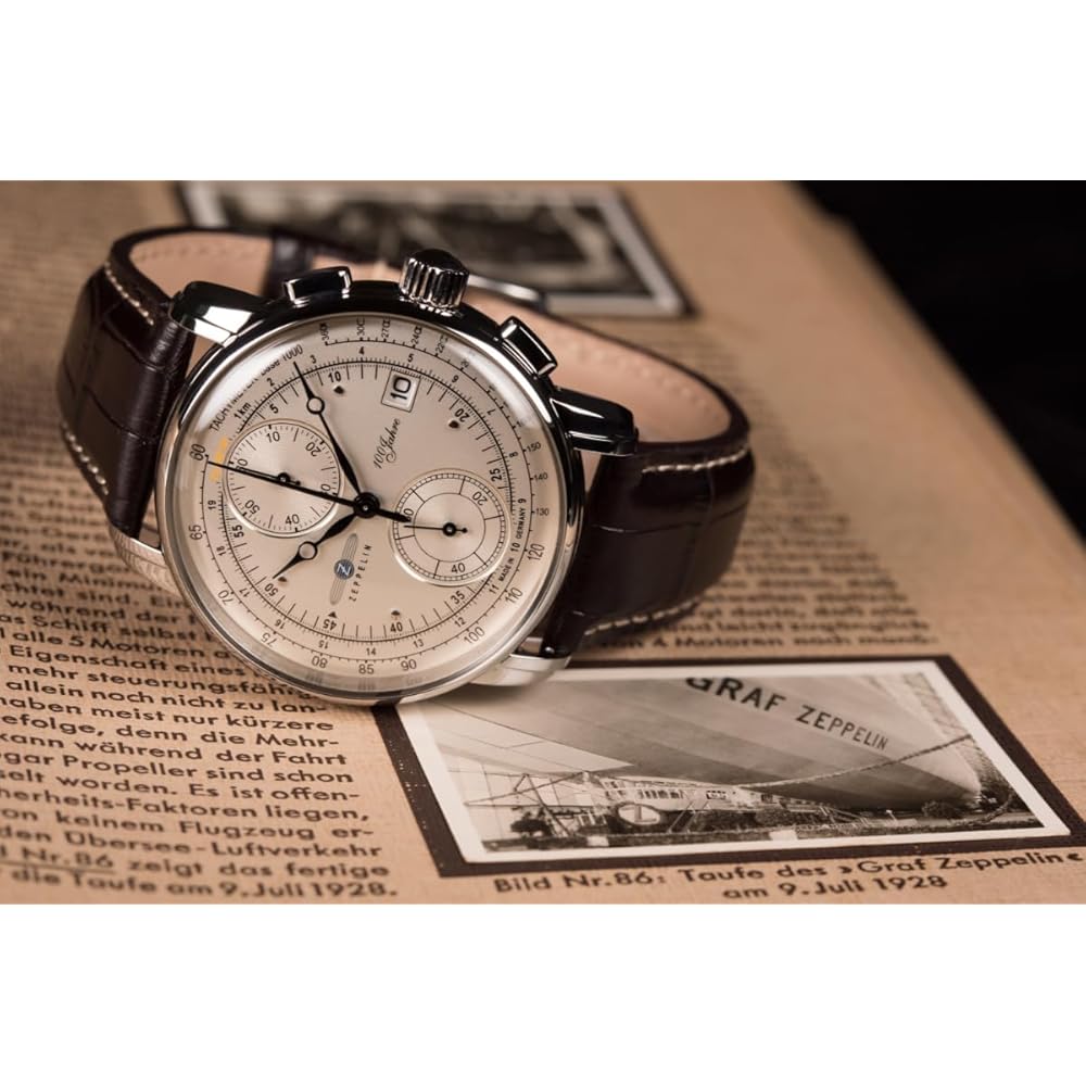 Мужские часы ZEPPELIN, 100-летний юбилей, белый циферблат, 86701 [Параллельный импорт]