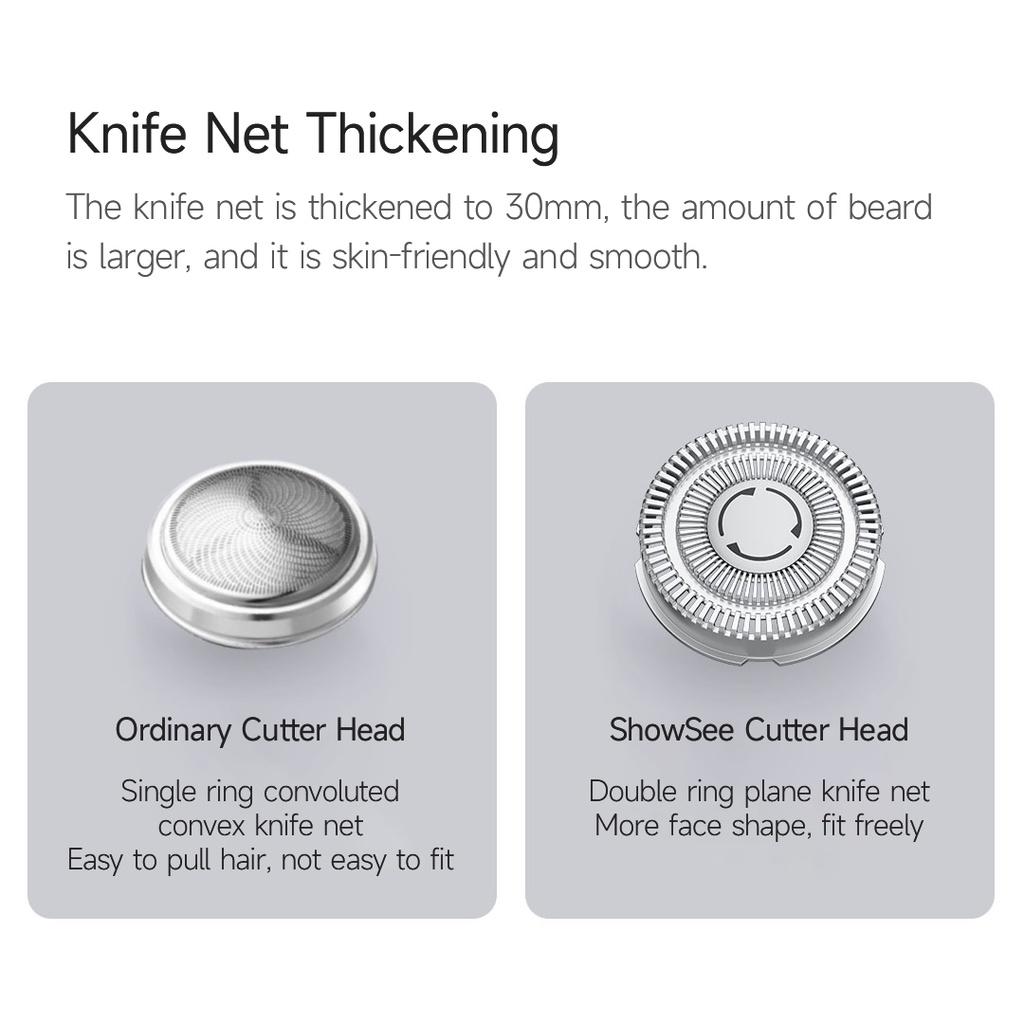 Xiaomi Showsee Smart Sensor Electric Shaver for Men Dry Wet Shaver Floating Blade Beard Trimmer USB Rechargeable IPX7 Waterproof