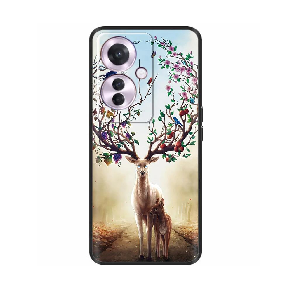 Чехол для OPPO F25 Pro 5G Черный силиконовый Мягкая задняя крышка телефона Для OPPO Reno 11F Reno11 F Чехол Для OPPO F25 Pro F25Pro 5G Чехлы