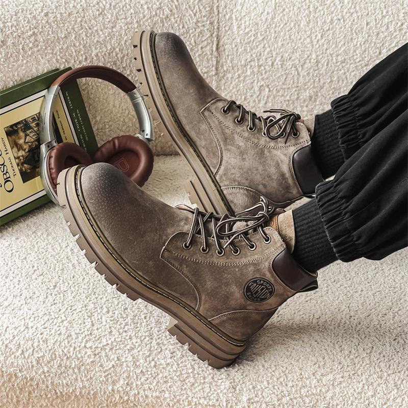 Ботинки мартин мужские 2025 новые ревень осень и зима британский ветер рабочие вельветовые хлопковые ботинки пара 2345-J