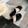 Grape Mother Of The Same Style, One Word With Flat Bottom Cover Toe Leather Cool Slippers, Women Wear Seaside Holiday Beach Slippers In Summer