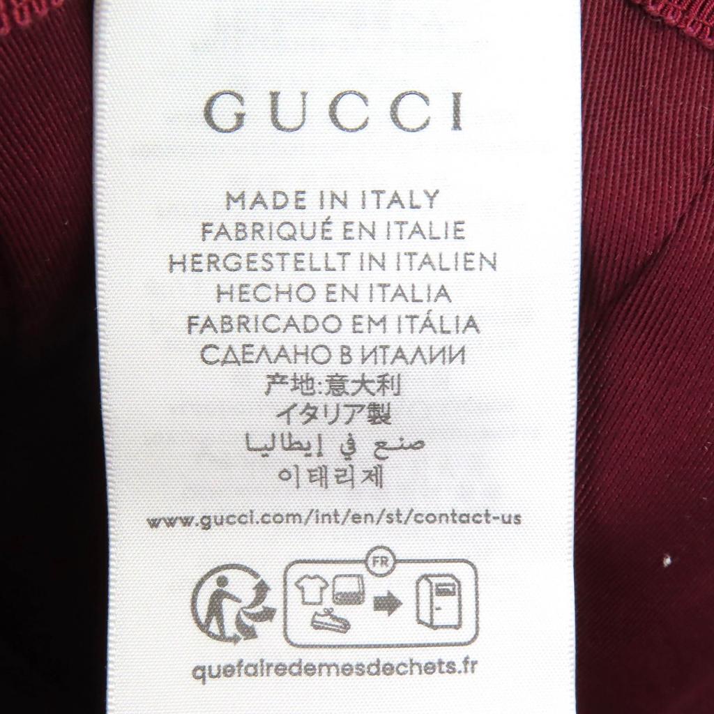 Безупречная кепка GUCCI Канва GG Монограмма и Кожа Бордовый хлопок Женская L 833272 Б/у