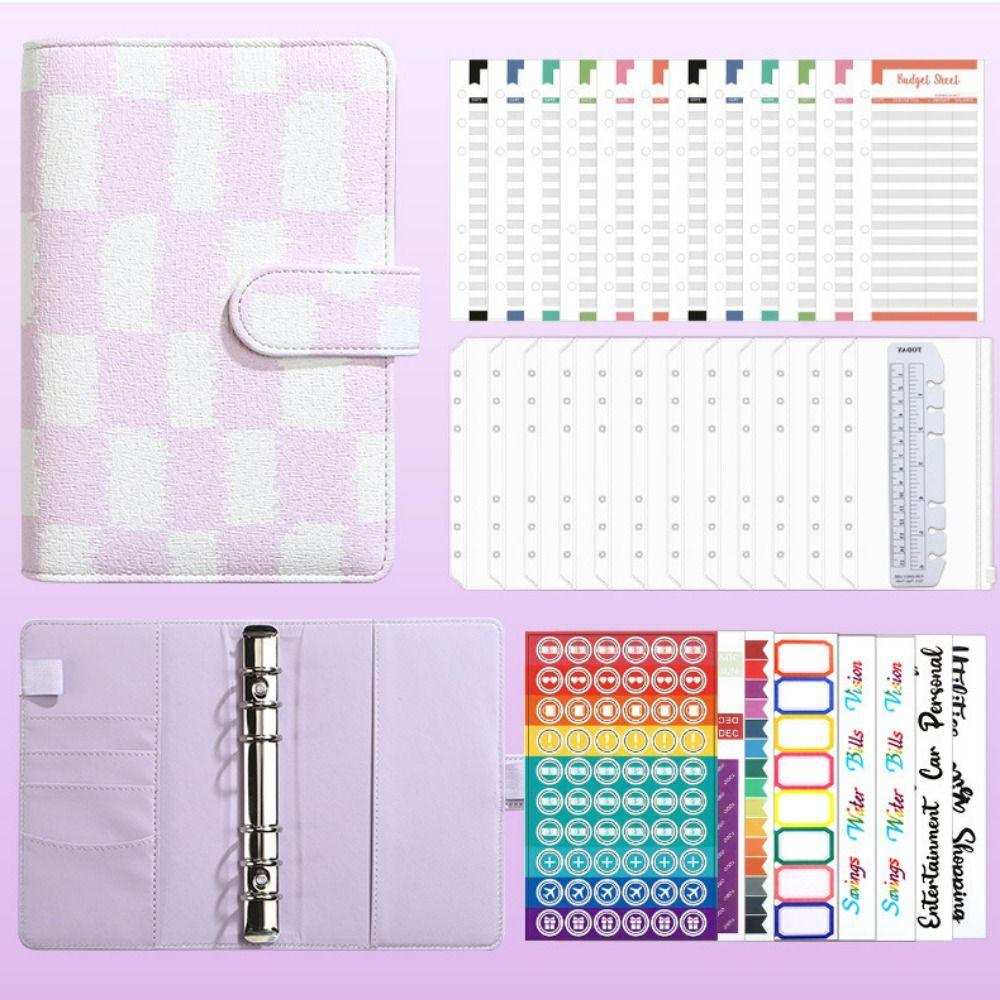 Loose-Leaf Money Saving Binder Waterproof A6 Budget Binder with Cash Envelope 30 Day Challenge