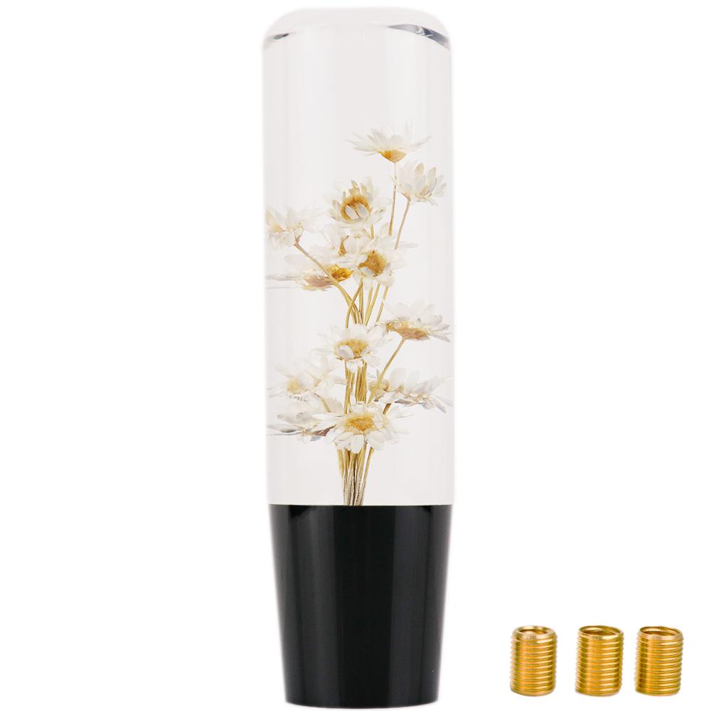 Bright Real Flower Crystal Bubble Car Gear Stick Shift Knob Shifter Lever 15CM /10CM