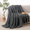 Плюшевый плед из искусственного кролика Толстый Мягкий Плед для сна Стеганое одеяло Двухслойный Клетчатый узор для студентов Дома Кровать