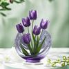 2D Tulip Decor Acrylic Desktop Plaque Crafts Holiday Tabletop Sign Ornament for Bookshelf