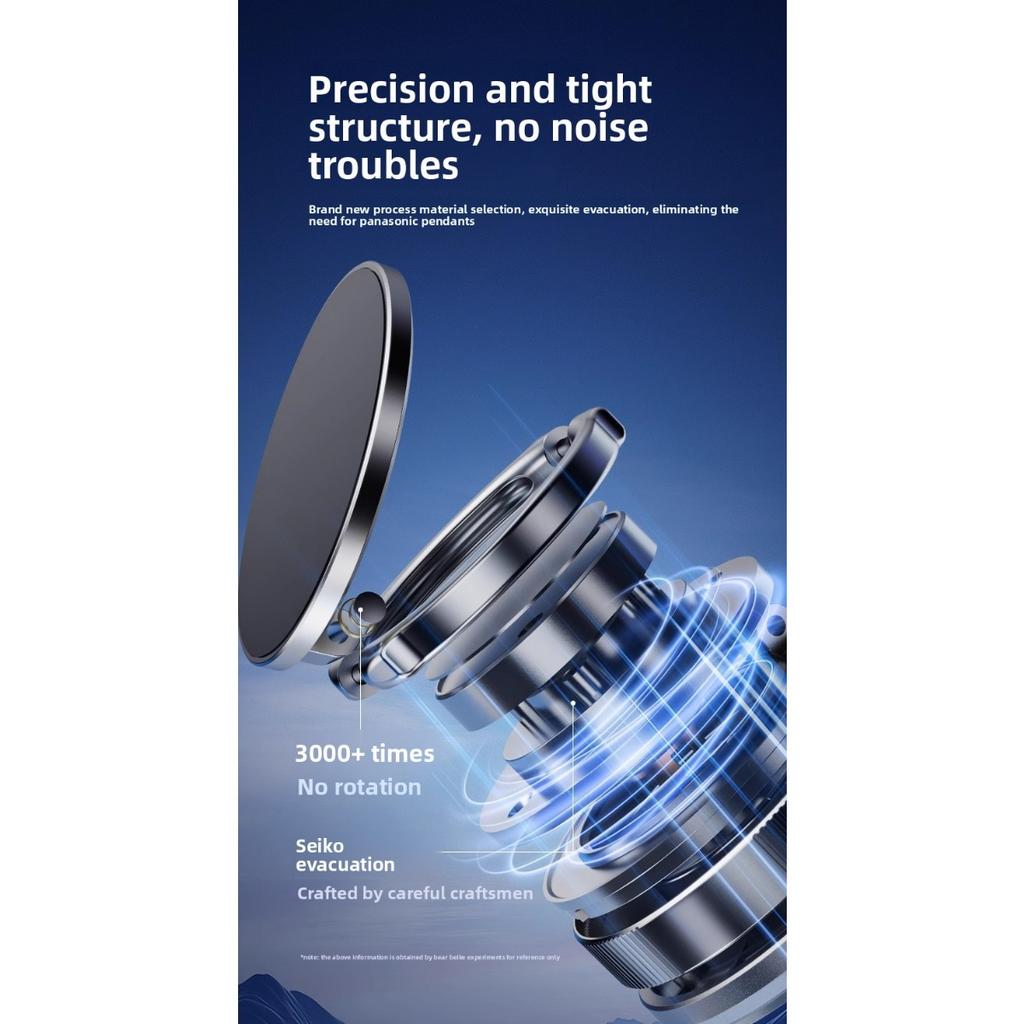 Вакуумный магнитный держатель для телефона, Складной и регулируемый магнитный держатель для телефона с управлением одной рукой, Вращение на 360°, Подходит для автомобилей