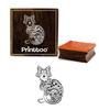 Printtoo Square Wooden Rubber Stamp Scrap-booking Cat Pattern Craft Textile Stamps-2 X 2