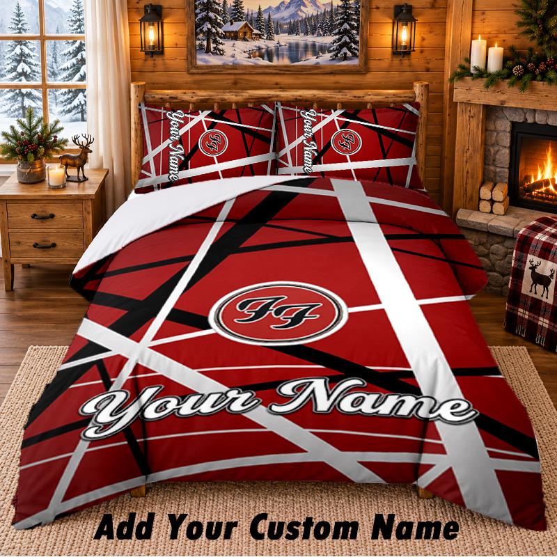 Foo Fighters Custom Name 3Pcs Bedding Set 1 Bed Sheet 2 Pillowcases Bedroom Home Decor
