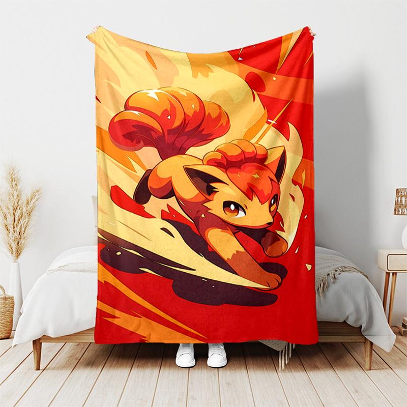 1pc Blanket Pokémon1 Print Design, Lightweight Blanket for Sofa, Bed- Soft &Warm, Gift for All Seasons like Christmas, Halloween