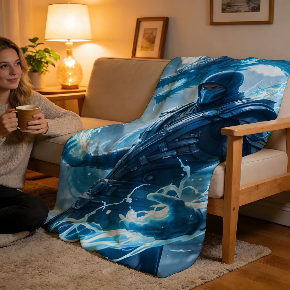 Throw High-Density Short Plush Blanket For Sofa Nap Air-Conditioned Room Soft Skin-Friendly P-POPULAR Mortal KombatS