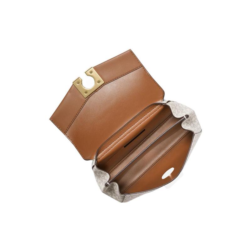 Michael Kors Сумка через плечо Lita классическая ретро с принтом старых цветов color block с буквами Логотип холст и кожаная наплечная маленького размера