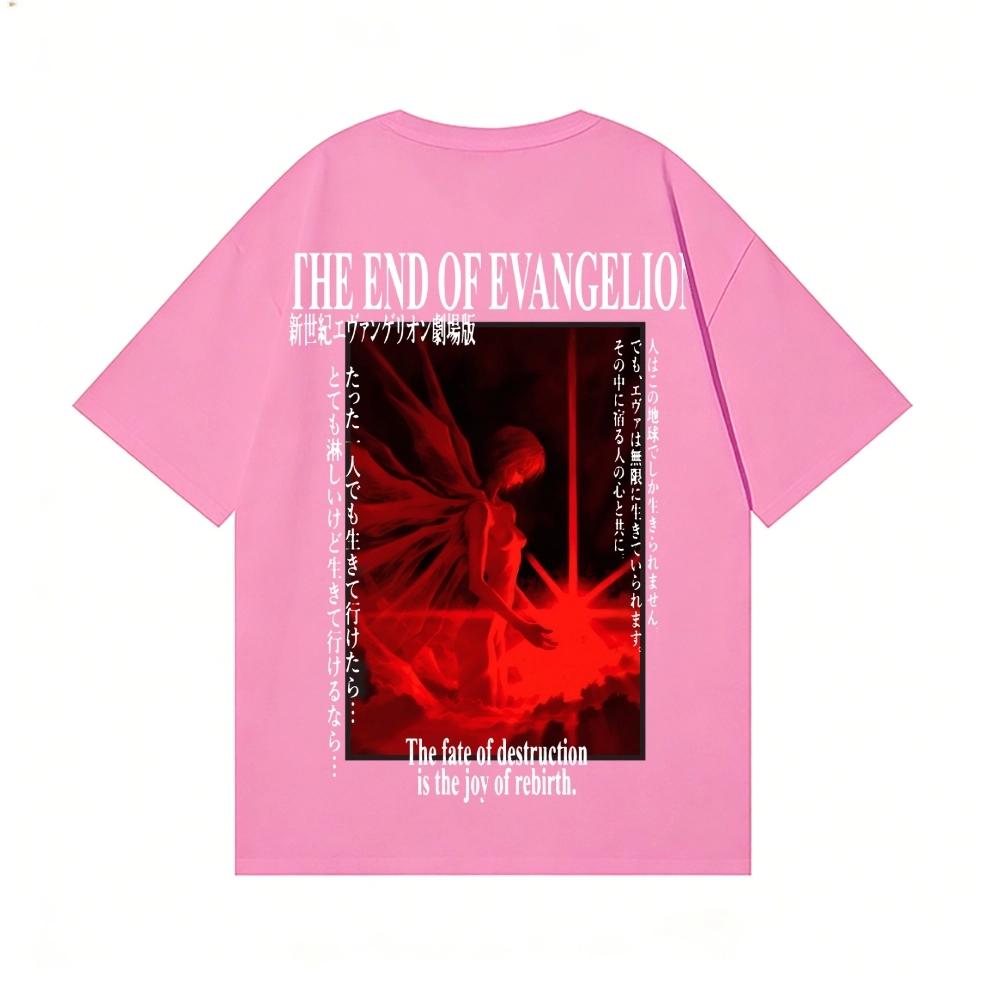 Хлопковая футболка с принтом Neon Genesis Evangelion, уличная одежда, мужская одежда, летняя футболка