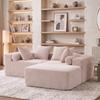Modular cross-section with L-shaped lounge chair, cloud sofa, living room, bedroom soft cushion - no installation required - chenille fabric (Beige)