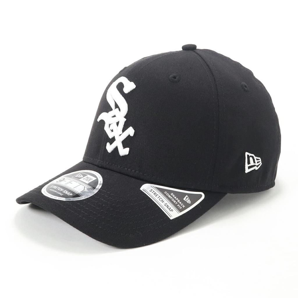 New Era 9FIFTY Stretch Snap MLB Chicago White Sox Cap, Black, Size S/M Adjustable Snapback Baseball Hat for Men and Women
