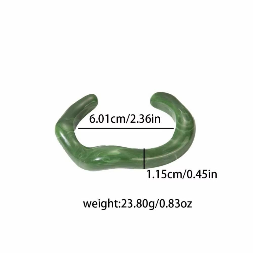 Браслеты с неровными манжетами Акриловый текстурный браслет Простой геометрический открытый браслет Женские украшения